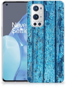 B2Ctelecom Backcase Siliconen Hoesje OnePlus 9 Pro Telefoonhoesje Wood Blue