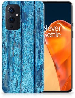 B2Ctelecom Backcase Siliconen Hoesje OnePlus 9 Telefoonhoesje Wood Blue