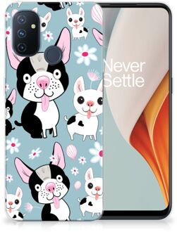 B2Ctelecom Backcase Siliconen Hoesje OnePlus Nord N100 Telefoonhoesje Hondjes