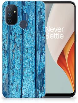 B2Ctelecom Backcase Siliconen Hoesje OnePlus Nord N100 Telefoonhoesje Wood Blue