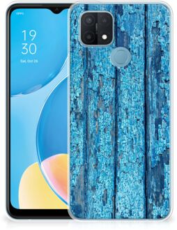 B2Ctelecom Backcase Siliconen Hoesje OPPO A15 Telefoonhoesje Wood Blue