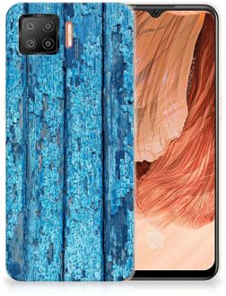 B2Ctelecom Backcase Siliconen Hoesje OPPO A73 4G Telefoonhoesje Wood Blue