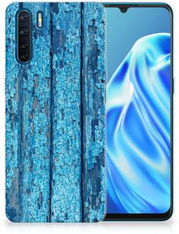 B2Ctelecom Backcase Siliconen Hoesje OPPP A91 Telefoonhoesje Wood Blue