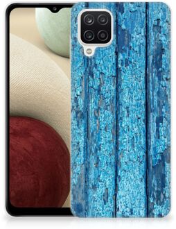 B2Ctelecom Backcase Siliconen Hoesje Samsung Galaxy A12 Telefoonhoesje Wood Blue