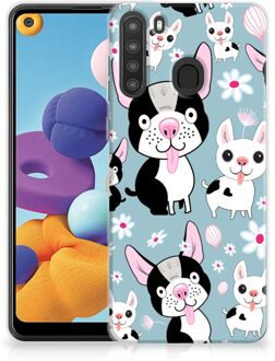 B2Ctelecom Backcase Siliconen Hoesje Samsung Galaxy A21 Telefoonhoesje Hondjes