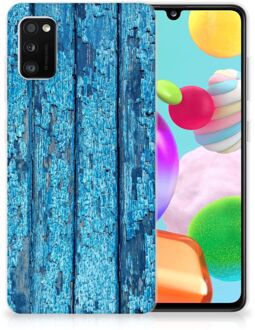 B2Ctelecom Backcase Siliconen Hoesje Samsung Galaxy A41 Telefoonhoesje Wood Blue