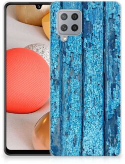 B2Ctelecom Backcase Siliconen Hoesje Samsung Galaxy A42 Telefoonhoesje Wood Blue