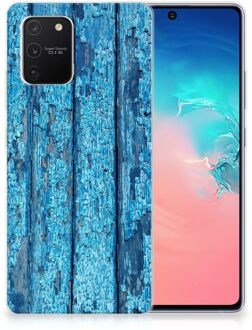 B2Ctelecom Backcase Siliconen Hoesje Samsung Galaxy S10 Lite Telefoonhoesje Wood Blue