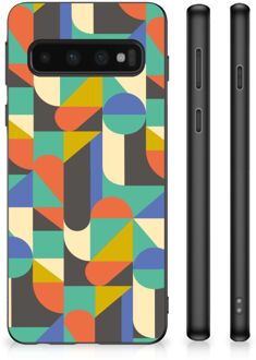 B2Ctelecom Backcase Siliconen Hoesje Samsung Galaxy S10 Smartphone Hoesje met Zwarte rand Funky Retro