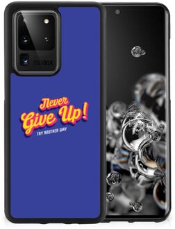 B2Ctelecom Backcase Siliconen Hoesje Samsung Galaxy S20 Ultra Smartphone Hoesje met Zwarte rand Never Give Up