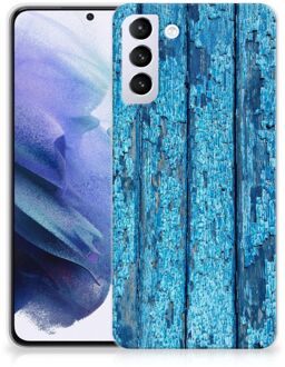 B2Ctelecom Backcase Siliconen Hoesje Samsung Galaxy S21 Plus Telefoonhoesje Wood Blue