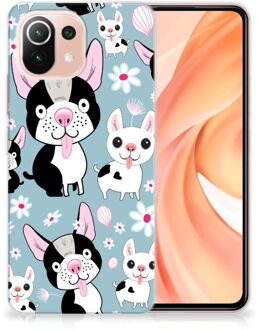 B2Ctelecom Backcase Siliconen Hoesje Xiaomi Mi 11 Lite Telefoonhoesje Hondjes