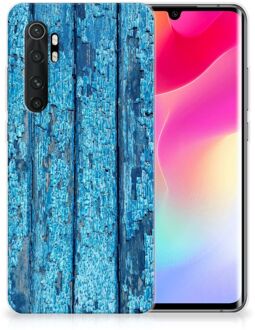 B2Ctelecom Backcase Siliconen Hoesje Xiaomi Mi Note 10 Lite Telefoonhoesje Wood Blue