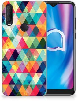 B2Ctelecom Backcase TPU Siliconen Hoesje Alcatel 1S (2020) Smartphone hoesje Geruit