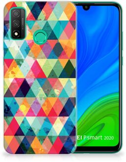 B2Ctelecom Backcase TPU Siliconen Hoesje Huawei P Smart 2020 Smartphone hoesje Geruit