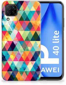 B2Ctelecom Backcase TPU Siliconen Hoesje Huawei P40 Lite Smartphone hoesje Geruit