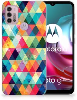 B2Ctelecom Backcase TPU Siliconen Hoesje Motorola Moto G30 | G10 Smartphone hoesje Geruit