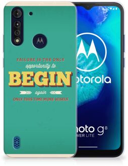 B2Ctelecom Backcase TPU Siliconen Hoesje Motorola Moto G8 Power Lite Smartphone hoesje Quote Begin