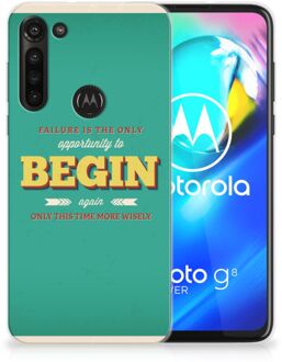 B2Ctelecom Backcase TPU Siliconen Hoesje Motorola Moto G8 Power Smartphone hoesje Quote Begin