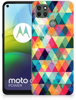 B2Ctelecom Backcase TPU Siliconen Hoesje Motorola Moto G9 Power Smartphone hoesje Geruit