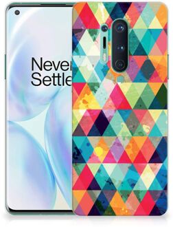 B2Ctelecom Backcase TPU Siliconen Hoesje OnePlus 8 Pro Smartphone hoesje Geruit