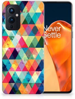 B2Ctelecom Backcase TPU Siliconen Hoesje OnePlus 9 Smartphone hoesje Geruit