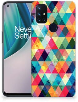 B2Ctelecom Backcase TPU Siliconen Hoesje OnePlus Nord N10 5G Smartphone hoesje Geruit