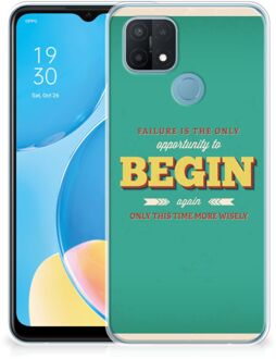 B2Ctelecom Backcase TPU Siliconen Hoesje OPPO A15 Smartphone hoesje Quote Begin