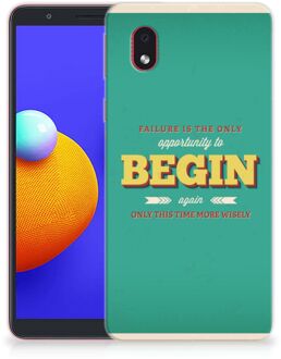 B2Ctelecom Backcase TPU Siliconen Hoesje Samsung Galaxy A01 Core Smartphone hoesje Quote Begin