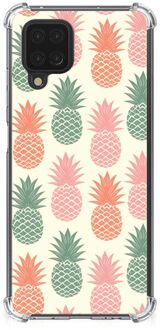 B2Ctelecom Backcase TPU Siliconen Hoesje Samsung Galaxy A12 Telefoon Hoesje met doorzichtige rand Ananas