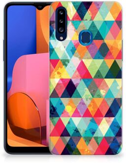 B2Ctelecom Backcase TPU Siliconen Hoesje Samsung Galaxy A20s Smartphone hoesje Geruit