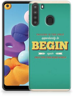 B2Ctelecom Backcase TPU Siliconen Hoesje Samsung Galaxy A21 Smartphone hoesje Quote Begin