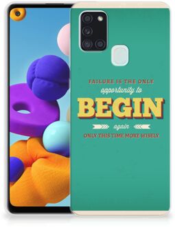 B2Ctelecom Backcase TPU Siliconen Hoesje Samsung Galaxy A21s Smartphone hoesje Quote Begin