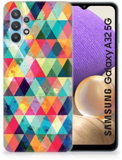 B2Ctelecom Backcase TPU Siliconen Hoesje Samsung Galaxy A32 5G Smartphone hoesje Geruit