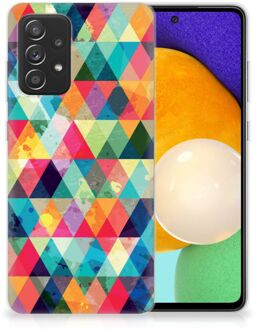 B2Ctelecom Backcase TPU Siliconen Hoesje Samsung Galaxy A52 (5G/4G) Smartphone hoesje Geruit