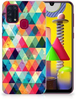 B2Ctelecom Backcase TPU Siliconen Hoesje Samsung Galaxy M31 Smartphone hoesje Geruit