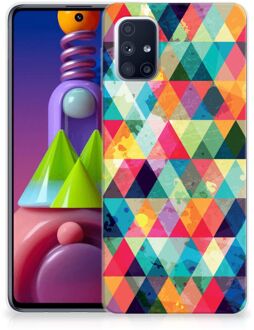 B2Ctelecom Backcase TPU Siliconen Hoesje Samsung Galaxy M51 Smartphone hoesje Geruit