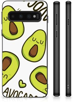 B2Ctelecom Backcase TPU Siliconen Hoesje Samsung Galaxy S10 GSM Hoesje met Zwarte rand Avocado Singing