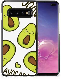 B2Ctelecom Backcase TPU Siliconen Hoesje Samsung Galaxy S10+ GSM Hoesje met Zwarte rand Avocado Singing