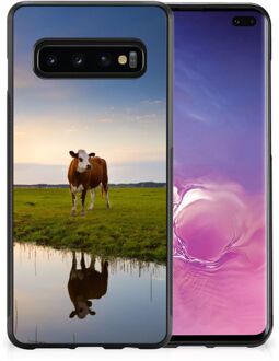 B2Ctelecom Backcase TPU Siliconen Hoesje Samsung Galaxy S10+ GSM Hoesje met Zwarte rand Koe