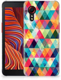 B2Ctelecom Backcase TPU Siliconen Hoesje Samsung Galaxy Xcover 5 Smartphone hoesje Geruit