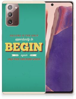 B2Ctelecom Backcase TPU Siliconen Hoesje Samsung Note 20 Smartphone hoesje Quote Begin