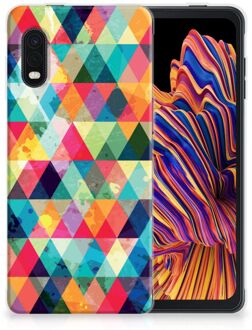 B2Ctelecom Backcase TPU Siliconen Hoesje Samsung Xcover Pro Smartphone hoesje Geruit