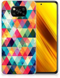 B2Ctelecom Backcase TPU Siliconen Hoesje Xiaomi Poco X3 Smartphone hoesje Geruit