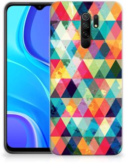 B2Ctelecom Backcase TPU Siliconen Hoesje Xiaomi Redmi 9 Smartphone hoesje Geruit