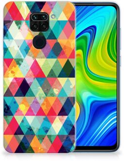 B2Ctelecom Backcase TPU Siliconen Hoesje Xiaomi Redmi Note9 Smartphone hoesje Geruit