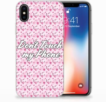 B2Ctelecom Backcover hoesje iPhone 10 | Xs Flowers Pink DTMP