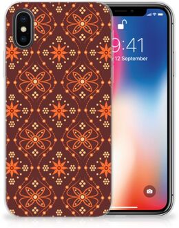 B2Ctelecom Backcover hoesje iPhone X | Xs Batik Brown