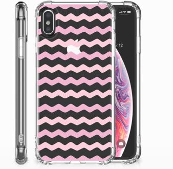 B2Ctelecom Backcover iPhone Xs | X/10 Waves Roze