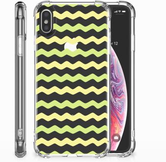 B2Ctelecom Backcover iPhone Xs | X/10 Waves Yellow